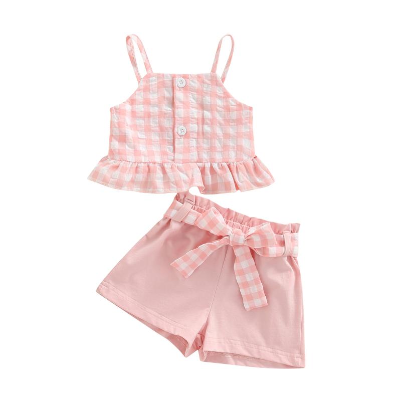 Clothing Sets Toddler Baby Girls Summer Outfit Button Ruffle Plaid Camisole Tops And Stretch Casual Shorts With Belt 2Pcs SetClothing, As pic
Clothing Sets Toddler Baby Girls Summer Outfit Button Ruffle Plaid Camisole Tops And Stretch Casual Shorts With Belt 2Pcs SetClothing, As pic