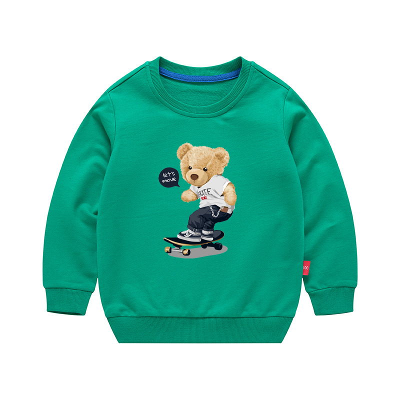 Hoodies & Sweatshirts Children Autumn Bear Sweatershirts Boys Girls Cotton Long 220824