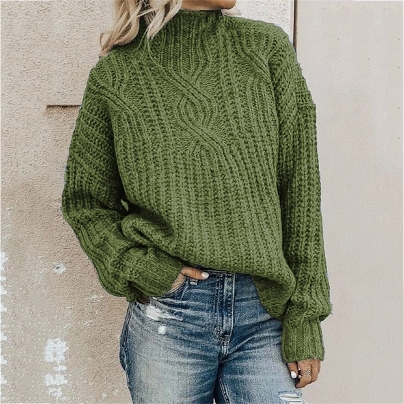 New European American sweater Women turtleneck Knit Pullover Sweaters ladies Twist Top Autumn Winter sweater