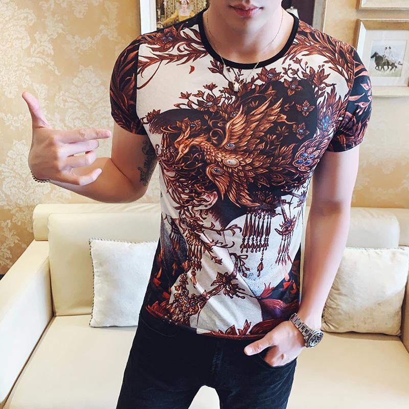 Men's T-Shirts Fashion Korean Phoenix Print Sleeve T Shirt Summer Camiseta Club Party Cloth Homme Hombre Manga Corta Short Tee MenMen's, Flower colour
Men's T-Shirts Fashion Korean Phoenix Print Sleeve T Shirt Summer Camiseta Club Party Cloth Homme Hombre Manga Corta Short Tee MenMen's, Flower colour