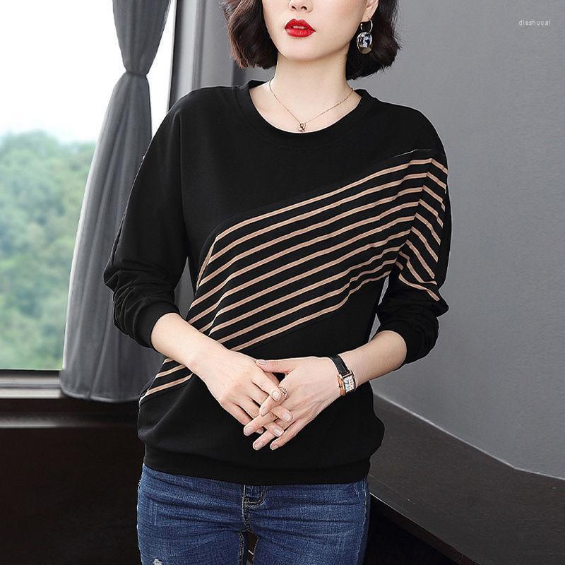 Women's T-Shirt 2022 O Neck T Shirt Woman Autumn Long Sleeve Plus Size Loose Korean Style Oversized Striped Women Shirts, Standard
Women's T-Shirt 2022 O Neck T Shirt Woman Autumn Long Sleeve Plus Size Loose Korean Style Oversized Striped Women Shirts, Standard