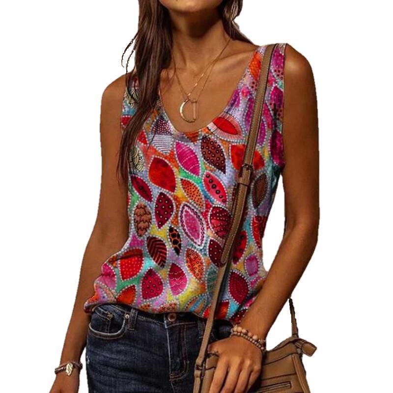 Women' Tanks & Camis Women Summer Tank Top Casual Vintage Printed Sleeveless Shirts Loose V-Neck Graphic Pullover Streetwear Female Vest To, Blue 
Women' Tanks & Camis Women Summer Tank Top Casual Vintage Printed Sleeveless Shirts Loose V-Neck Graphic Pullover Streetwear Female Vest To, Blue