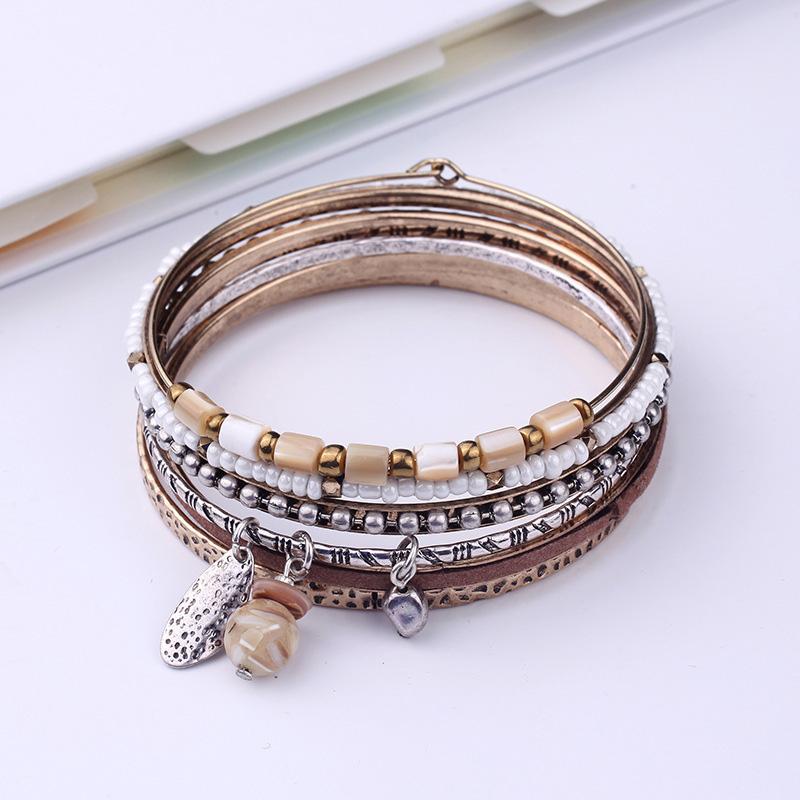 Bangle 6Pcs/set Euramerican Iron Bracelets CCB Beaded Multi-layer Alloy Bracelet Copper Electroplated Vintage Silver Gold MAEA9
Bangle 6Pcs/set Euramerican Iron Bracelets CCB Beaded Multi-layer Alloy Bracelet Copper Electroplated Vintage Silver Gold MAEA9