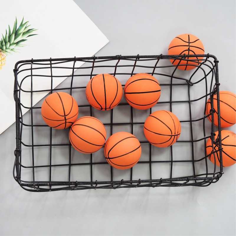 Wholesale 63MM Diameter Mini Basketball Solid Soft Floating Bouncing Child Elastic Rubber Ball Reaction Training Stress Funny Toy