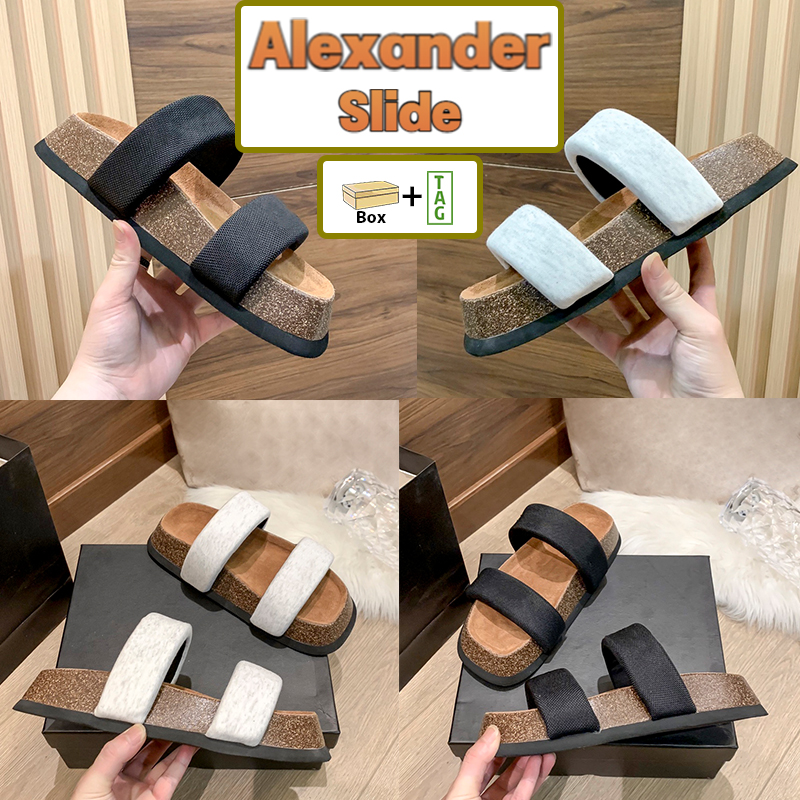 With Box Slippers Alexander Embroidered Logo Ronan Slide Beach Sandals Black White Men Women Designer Slides AW Slipper Summer Shoes US 5-10, Double shoe box
With Box Slippers Alexander Embroidered Logo Ronan Slide Beach Sandals Black White Men Women Designer Slides AW Slipper Summer Shoes US 5-10, Double shoe box