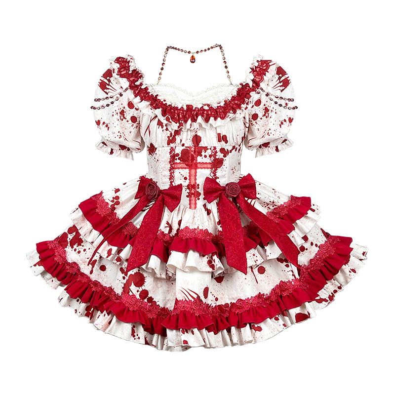 Party Dresses Original Harajuku Gothic Women Fashion Temperament Lolita Summer Sweet Red Bow Bubble Sleeve Kawaii DressParty, Long tail tow yarn
Party Dresses Original Harajuku Gothic Women Fashion Temperament Lolita Summer Sweet Red Bow Bubble Sleeve Kawaii DressParty, Long tail tow yarn
