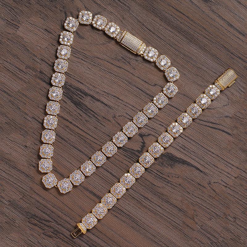 Chains 12mm Wide Hip Hop Bg Iced Out Geometric Square 5A CZ Stone Tennis k Chain Chokers Necklaces For Women Men Rapper JewelryChains