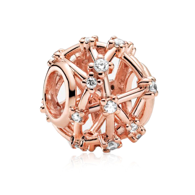 New Popular 925 Sterling Silver Rose Gold Ladybug Rainbow Unicorn Robot Big Hole Beads For S925 Snake Charm Bracelet Diy Womens Fashion Accessories
