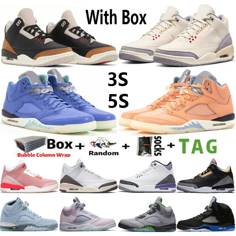 2022 With Box Jumpman 3 High OG 3s Mens Basketball Shoes Desert Elephant Se Muslin Black Gold 5 5s University Blue Easter Sail We The Men Women Sneakers Trainers Size 7-13