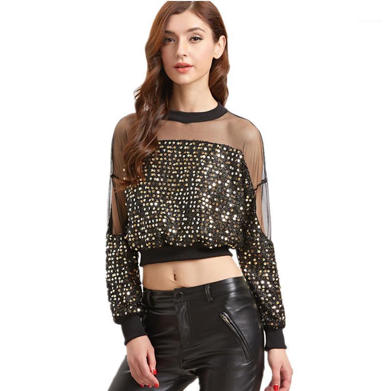 Women's Blouses & Shirts Sexy Sequins Women Womens Tops And Mesh Long Sleeve Patchwork Short Blusas Crop Top See Through Blouse, Black
Women's Blouses & Shirts Sexy Sequins Women Womens Tops And Mesh Long Sleeve Patchwork Short Blusas Crop Top See Through Blouse, Black