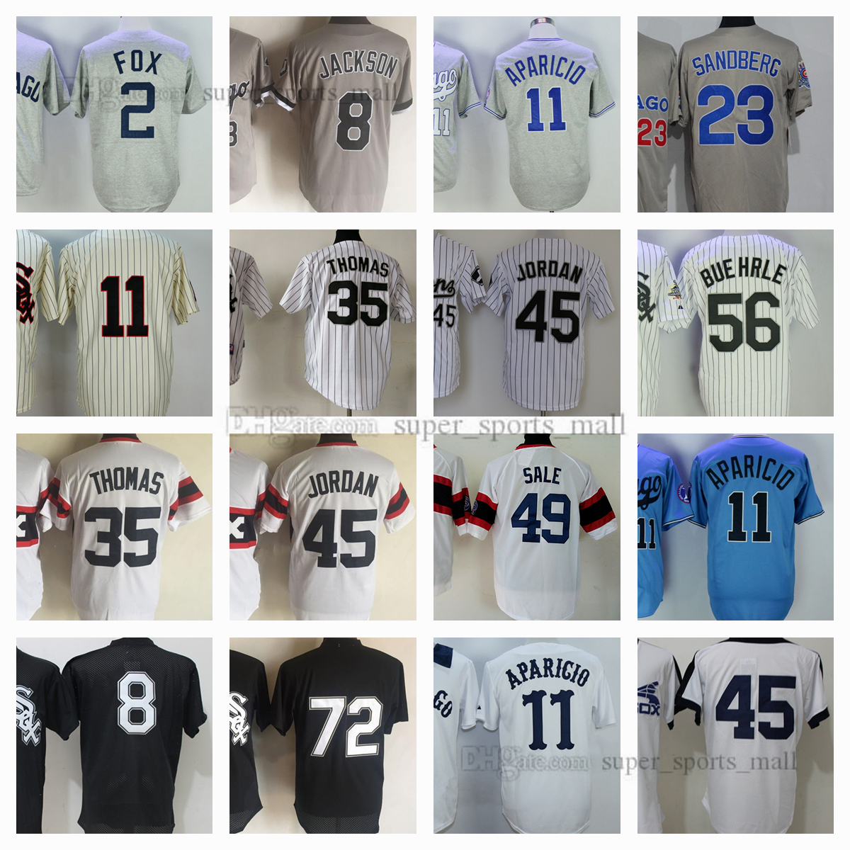 11 Luis Aparicio 1959 1976 Vintage Baseball Jersey 2 Nellie Fox 1960 8 Grey Pullover 23 Robin Ventura 35 Frank Thomas 45 Michael Jordan 49 Sale 56 Buehrle 72 Fisk Shirts, As picture
11 Luis Aparicio 1959 1976 Vintage Baseball Jersey 2 Nellie Fox 1960 8 Grey Pullover 23 Robin Ventura 35 Frank Thomas 45 Michael Jordan 49 Sale 56 Buehrle 72 Fisk Shirts, As picture