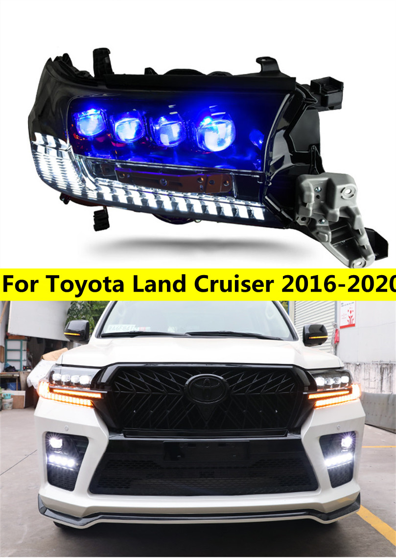 Car Parts LED Headlights Assembly For Land Cruiser LED Headlight 16-20 Toyota DRL Turn Signal High Beam Lens Headlamp