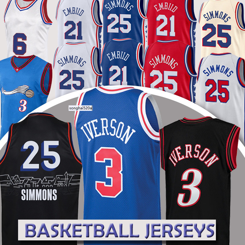 Allen 3 Iverson Joel 21 Embiid Men's Basketball Jersey Retro Jerseys Ben 25 Simmons Camisetas de baloncesto basketball J''nba''jerseys, 76ren
Allen 3 Iverson Joel 21 Embiid Men's Basketball Jersey Retro Jerseys Ben 25 Simmons Camisetas de baloncesto basketball J''nba''jerseys, 76ren