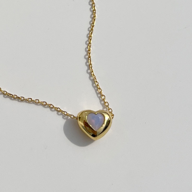 Cz Cubic Zirconia Delicate Pendant Necklaces Link Chain 925 Sterling Silver Heart Single Stone Necklace For Women