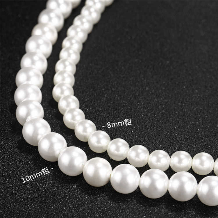 European and American pop ASAP rocky with retro aricial pearl necklace men and women hiphop clavicle chain couple Choker8110750