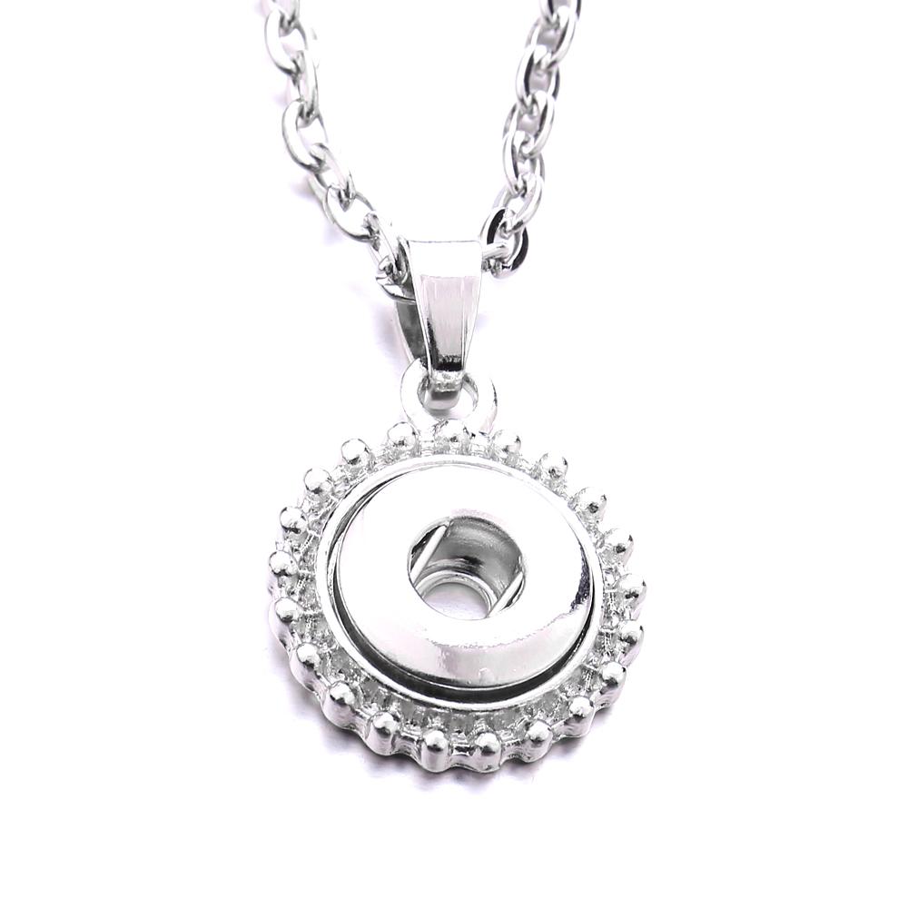 Fashion Silver plated 12mm Snap Button Necklace Necklace For Women Ginger Snaps Buttons Jewelry