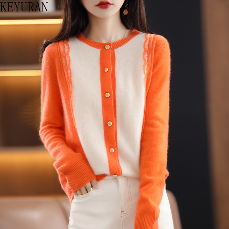2022 Spring New Women knitted Cardigan Autumn Korean Fashion Lace Patchwork Loose Cropped Cardigans Womens Sweaters Jumper, Green
2022 Spring New Women knitted Cardigan Autumn Korean Fashion Lace Patchwork Loose Cropped Cardigans Womens Sweaters Jumper, Green