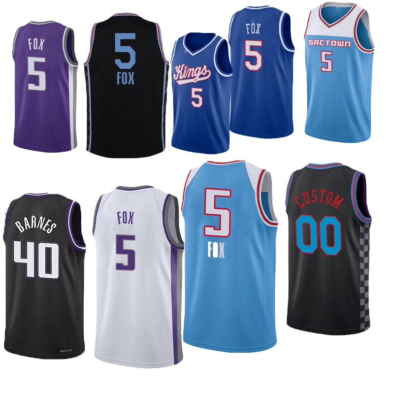 Basketball Jerseys DeAaron Fox Keegan Murray Malik Monk Trey Lyles Domantas Sabonis Kevin Huerter Davion Mitchell Harrison Barnes Jersey