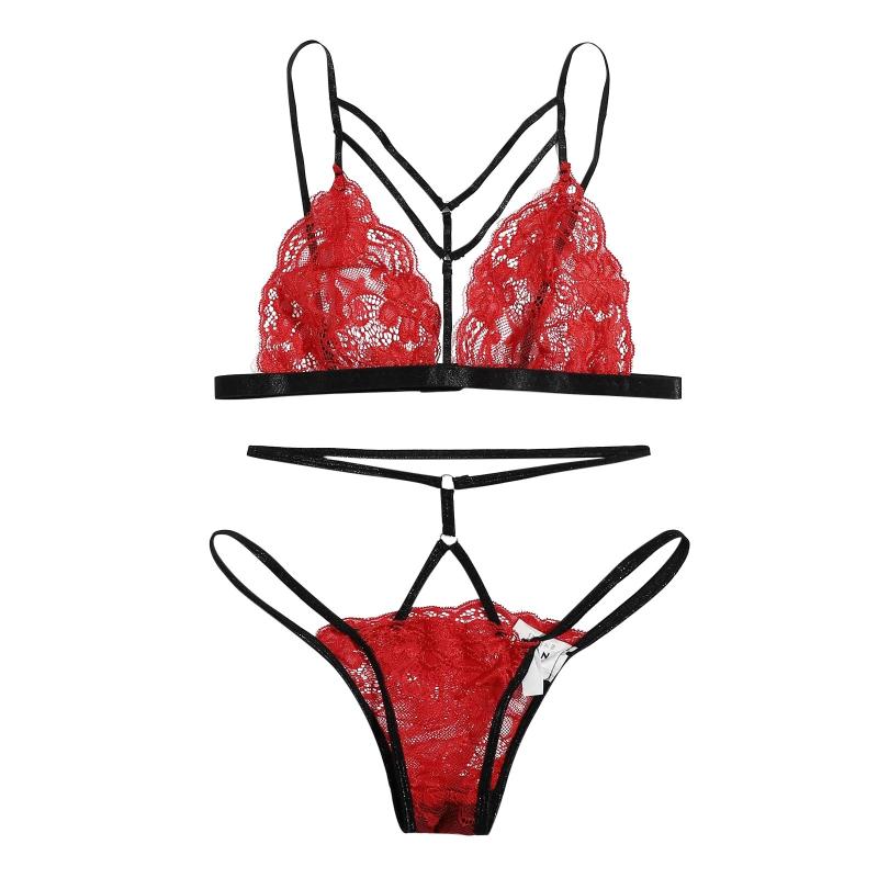 Bras Sets Women Bandage Underwear Sexy Lingerie Set Lace Exotic Transparent Bra & Belt Brief Sleepwear Stripper ClothesBras, Red
Bras Sets Women Bandage Underwear Sexy Lingerie Set Lace Exotic Transparent Bra & Belt Brief Sleepwear Stripper ClothesBras, Red