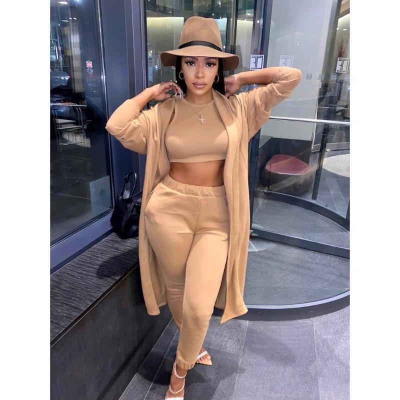 Women' Two Piece Pants Fall Winter Tracksuit Women Three Outfits Clothes Long Sleeve Coat + Tank Top Lounge Wear Matching Sets Suits, Apricot
Women' Two Piece Pants Fall Winter Tracksuit Women Three Outfits Clothes Long Sleeve Coat + Tank Top Lounge Wear Matching Sets Suits, Apricot