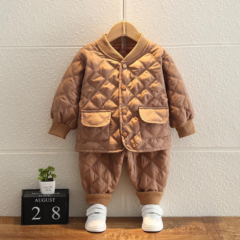 Clothing Sets 0-4-year-old Children's Cotton Clothes Two-piece Boys' Solid Diamond Suit Thickened Warm Sportswear Cold Proof Windbre, As picture
Clothing Sets 0-4-year-old Children's Cotton Clothes Two-piece Boys' Solid Diamond Suit Thickened Warm Sportswear Cold Proof Windbre, As picture