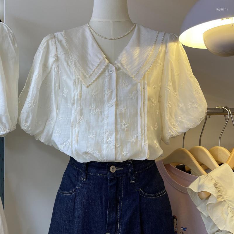 Women's T-Shirt Summer Korea Dongdamen Loose Temperament Thin Age Reducing Versatile Korean Embroidered Bubble Sleeve Sweet Top WomenWomen's, Picture color
Women's T-Shirt Summer Korea Dongdamen Loose Temperament Thin Age Reducing Versatile Korean Embroidered Bubble Sleeve Sweet Top WomenWomen's, Picture color