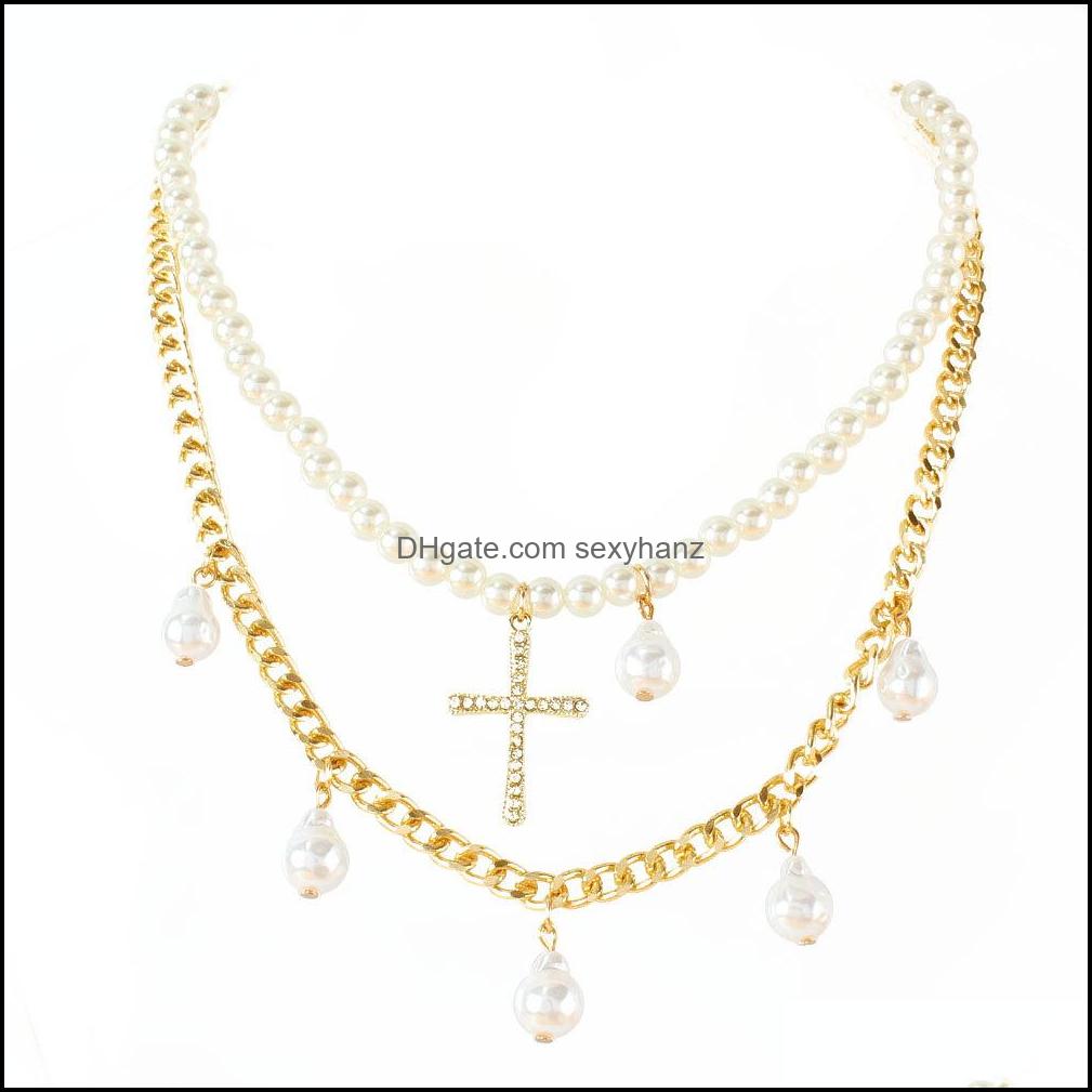 Pendant Necklaces Pendants Jewelry Retro Cross Fashion Designer Imitation Pearl Necklace Personality Mix And Match Handmade Clavicle-Chain
Pendant Necklaces Pendants Jewelry Retro Cross Fashion Designer Imitation Pearl Necklace Personality Mix And Match Handmade Clavicle-Chain