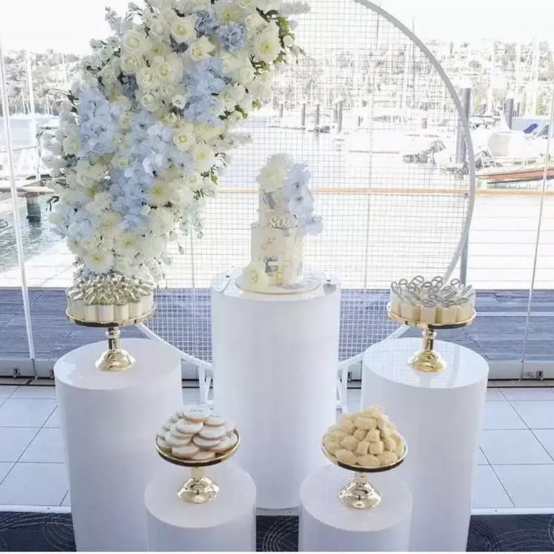 5pcs 3pc Round Cylinder Pedestal Display Art Decor Cake Rack Plinths Pillars for DIY Wedding Party Decorations Holiday fy3270 sxa17