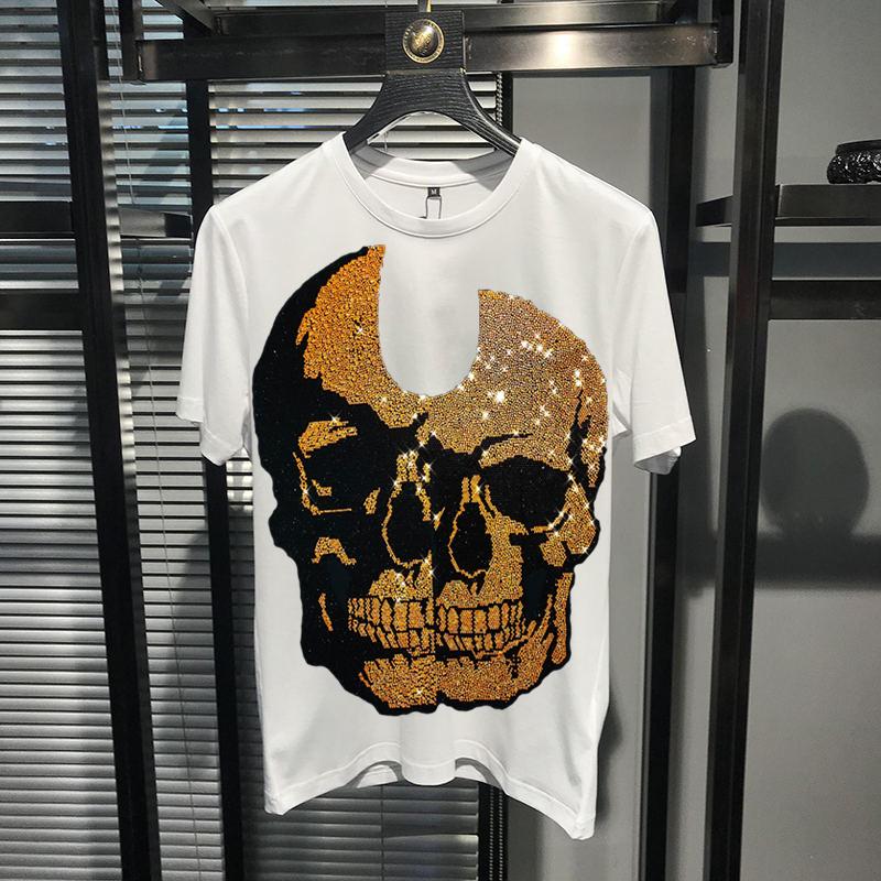 Men's T-Shirts Luxury Top Quality Short Sleeves Loose 4 Colors Stitching Skull Shiny Men's T-Shirt Summer BrandMen's, As shown asian size
Men's T-Shirts Luxury Top Quality Short Sleeves Loose 4 Colors Stitching Skull Shiny Men's T-Shirt Summer BrandMen's, As shown asian size