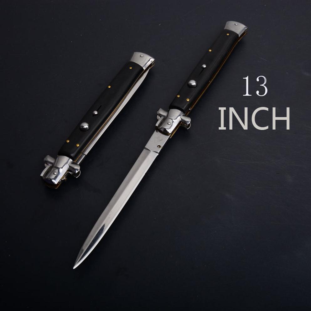 13 Inch Classical Italian mafia Automatic knife AUTO Tactical Knives 440C 58HRC Satin Single Horizontal Blade Wooden Handle EDC Hu237R
13 Inch Classical Italian mafia Automatic knife AUTO Tactical Knives 440C 58HRC Satin Single Horizontal Blade Wooden Handle EDC Hu237R