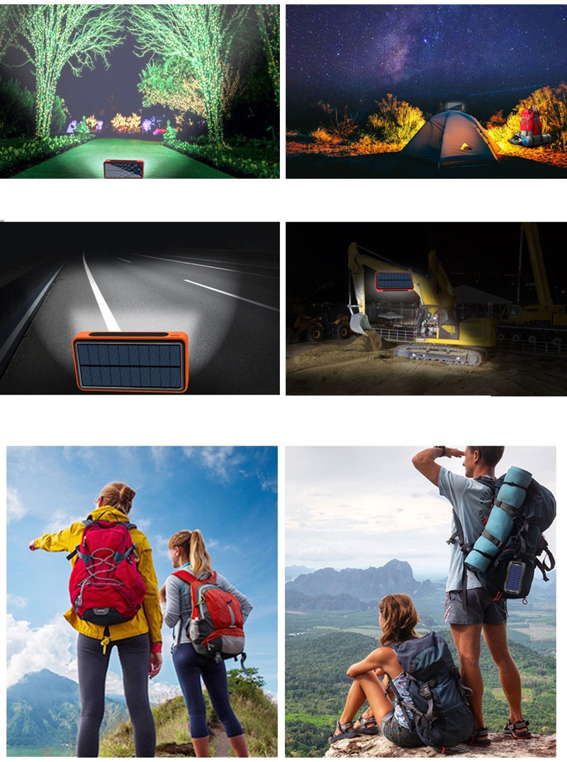 NEW Solar Power Bank 90000mAh Solar Charger 4 USB Ports External Charger Power Bank With LED light9429121