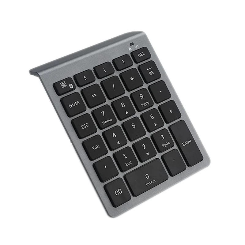 Bluetooth Wireless Numeric Keypad 28 Keys Numpad Digital Keyboard Number Pad for Accounting Teller Windows Android Tablet Laptop