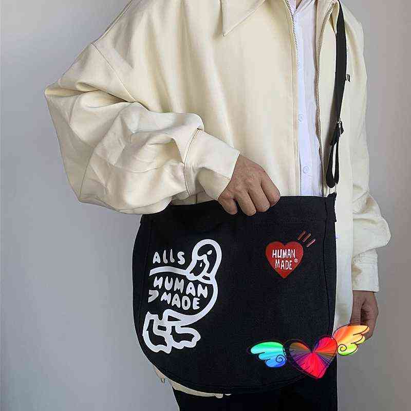 Black Human Made Bag Men Women High Quality White Duck Print Human Made Backpacks Vintage Canvas Hasp Bag T220722
Black Human Made Bag Men Women High Quality White Duck Print Human Made Backpacks Vintage Canvas Hasp Bag T220722