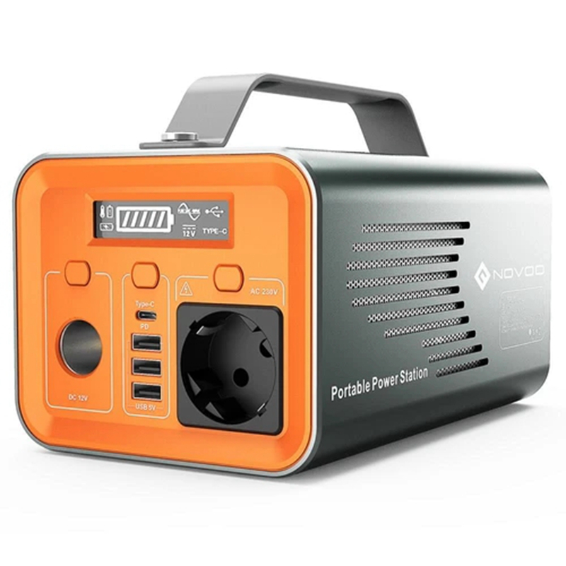 

NOVOO 230Wh/62400mAh Solar Generator Portable Power Station Backup Supply 220V/200W AC/DC 12V/USB/60W USB C Ports - Orange