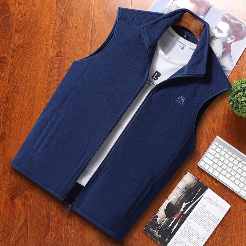 Men's Vests Warm Fleece Vest Autumn And Winter Coat Inner Jacket Sleeveless Shake Grain Waistcoat With Many Pockets Moto Clothes Guin22, Dark blue
Men's Vests Warm Fleece Vest Autumn And Winter Coat Inner Jacket Sleeveless Shake Grain Waistcoat With Many Pockets Moto Clothes Guin22, Dark blue