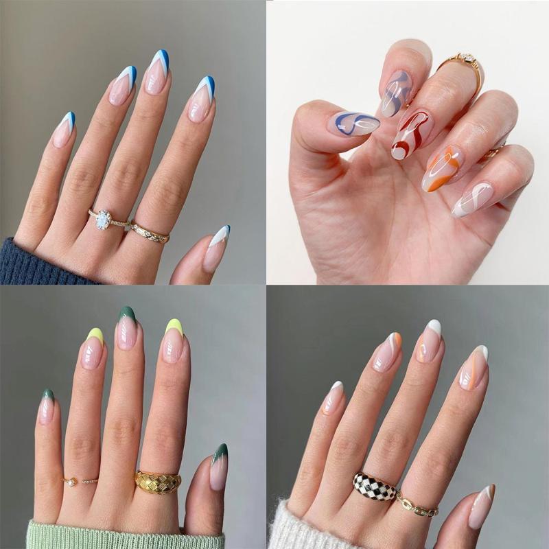 False Nails 24pcs Short Colorful Almond Wearable Full Cover Nail Tips Artificial Detachable Press On Women FashionFalse, 02
False Nails 24pcs Short Colorful Almond Wearable Full Cover Nail Tips Artificial Detachable Press On Women FashionFalse, 02