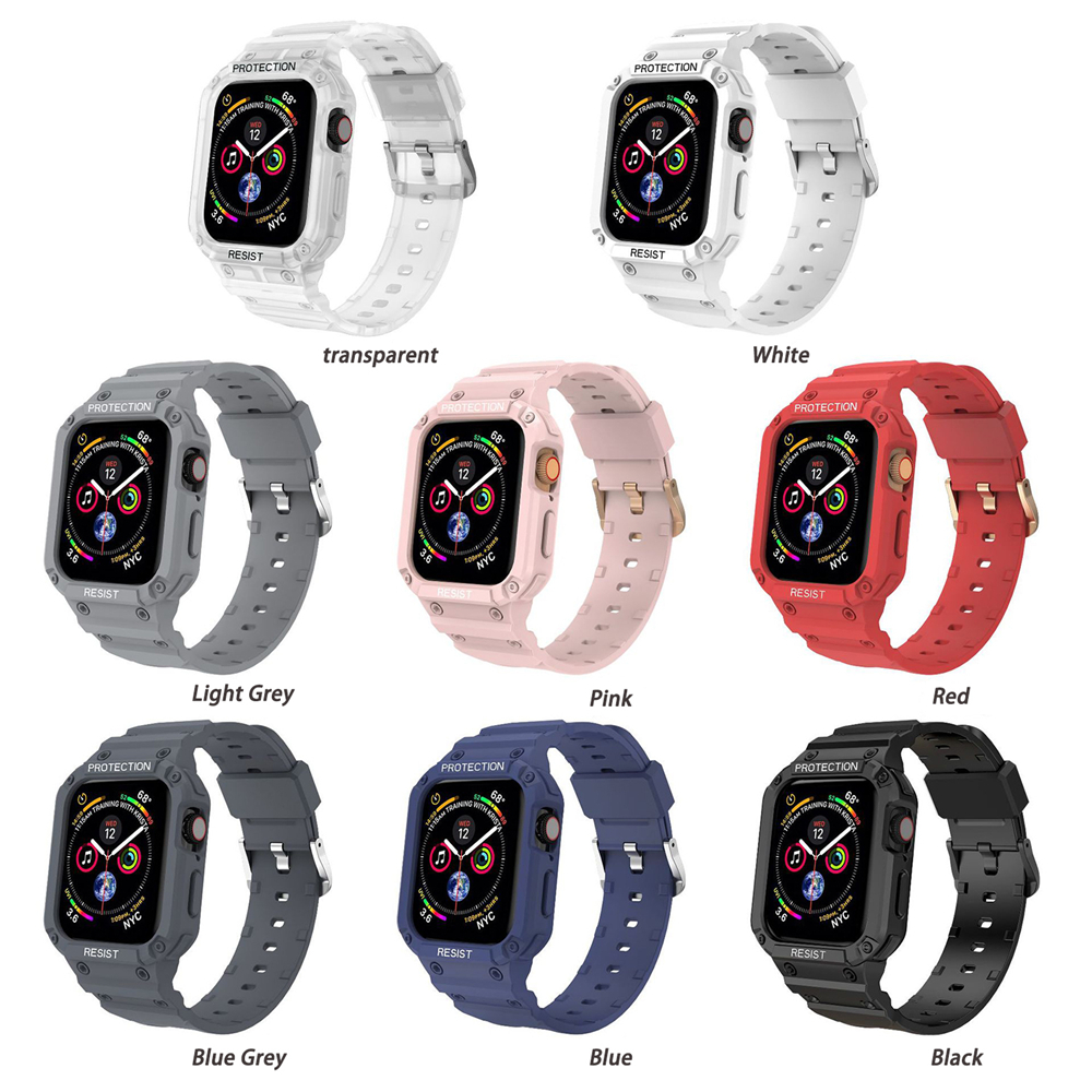 Case for Apple Band 41m 45mm 42mm 40/38 Watch Strap applicable to Iwatch Series 7 6 5 4 SE TPU Protective Cover Silicone Bracelet free shipping