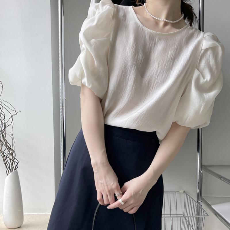 Women's Blouses & Shirts Summer Korean Chic Temperament Solid Blouse O-neck Puff Sleeve Sweet Women Elegant Loose All-match Blusas MujerWome, Pink
Women's Blouses & Shirts Summer Korean Chic Temperament Solid Blouse O-neck Puff Sleeve Sweet Women Elegant Loose All-match Blusas MujerWome, Pink