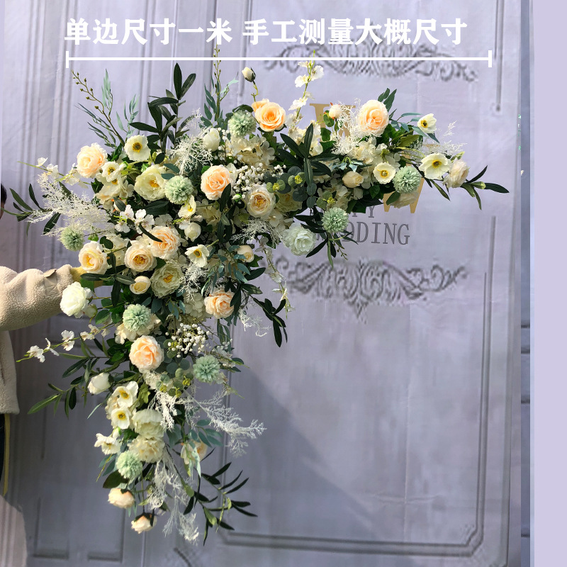 Artificial Flower Wreaths Arrangement Table Centerpieces Ball Triangle Row right angle Decor Wedding Arch Backdrop Party Stage