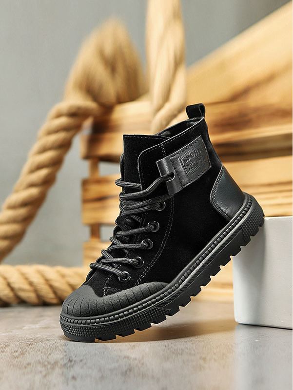 Boys Lace-up Front High Top Skate Shoes SHE