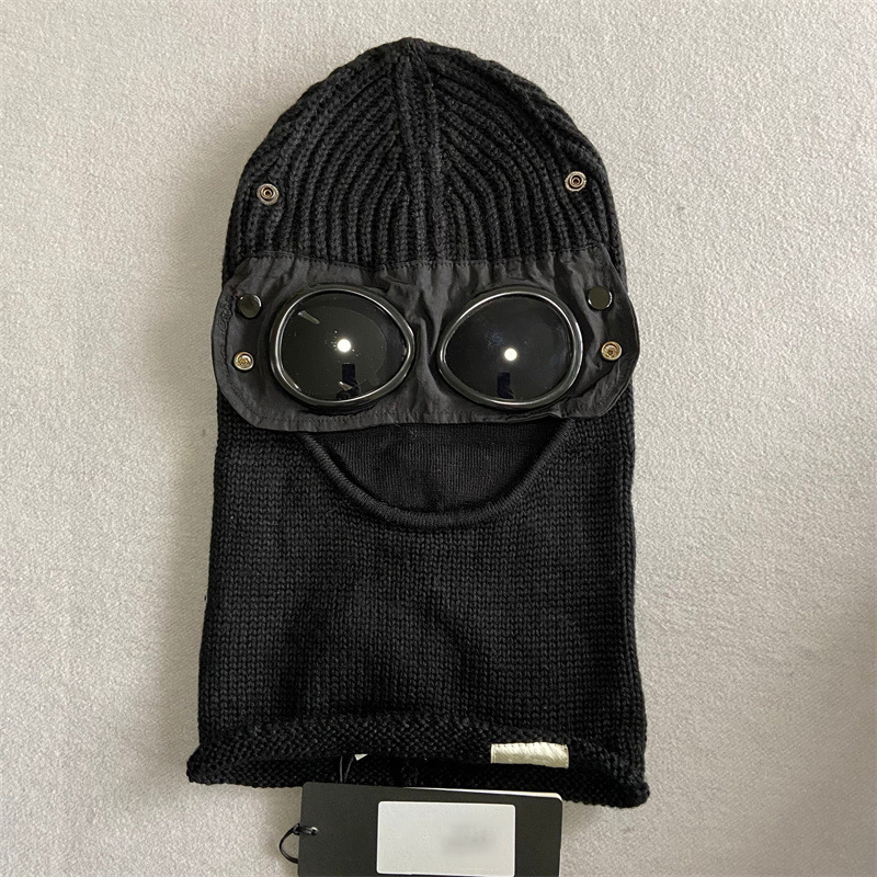 Goggle Balaclava Extra Fine Merino Wool Beanie Knit Hat Men Cap Outdoor Windbreak Hood Retains Heat Skull Caps Black Army Green