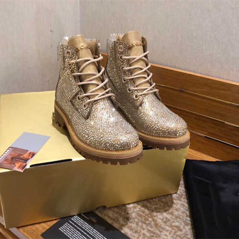 Rhinestone Martin Boots Luxurious Women Thick Sole Round Toe Lace UP Crystal Ankle Botas Runway Autumn Short Boots For Ladies, As pic
Rhinestone Martin Boots Luxurious Women Thick Sole Round Toe Lace UP Crystal Ankle Botas Runway Autumn Short Boots For Ladies, As pic