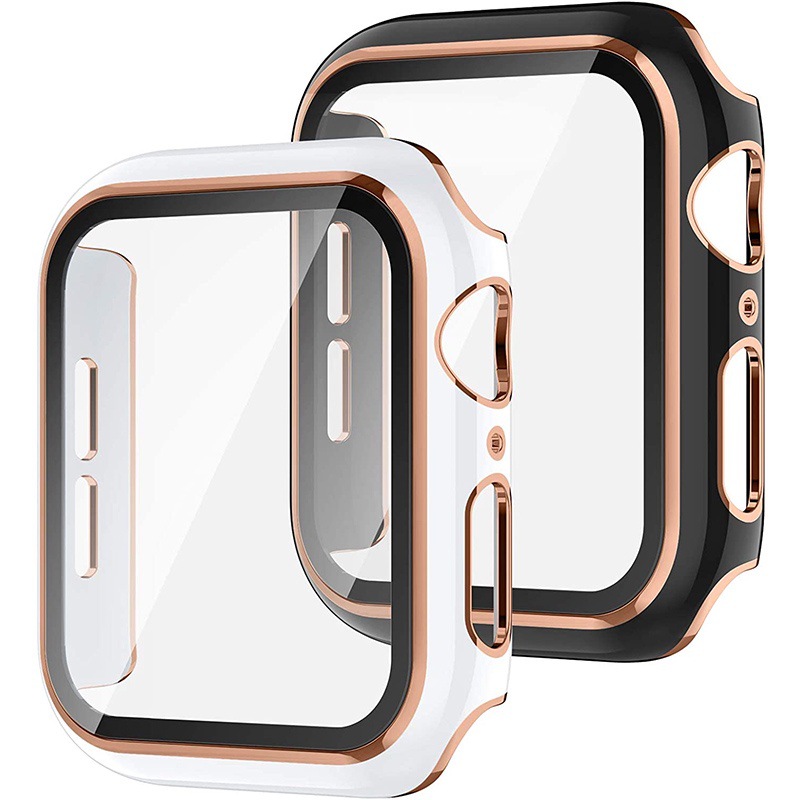 For iWatch 7 Case SE/Series 6/5/4 witt Built in Tempered Glass Screen Protector Bumper Full Coverage Protective Cover for Women Men, White- gold
For iWatch 7 Case SE/Series 6/5/4 witt Built in Tempered Glass Screen Protector Bumper Full Coverage Protective Cover for Women Men, White- gold
