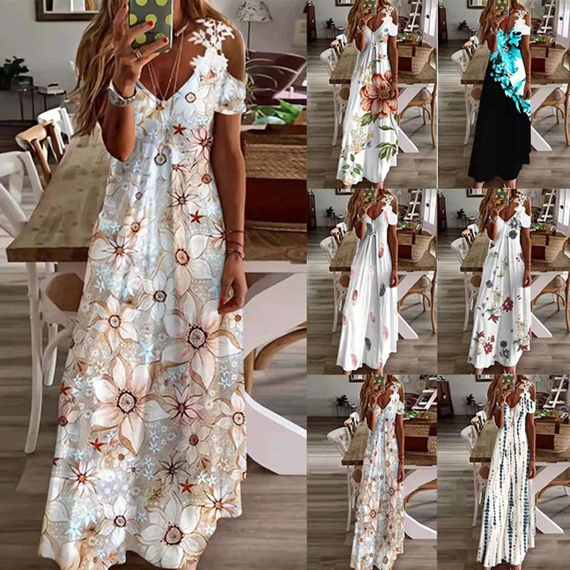 Casual Dresses Women Hollowout Lace Strap Long Summer Boho Off Shoulder Maxi Dress Ladies Vintage Elegant Party VestidosCasual, As the picture 5
Casual Dresses Women Hollowout Lace Strap Long Summer Boho Off Shoulder Maxi Dress Ladies Vintage Elegant Party VestidosCasual, As the picture 5