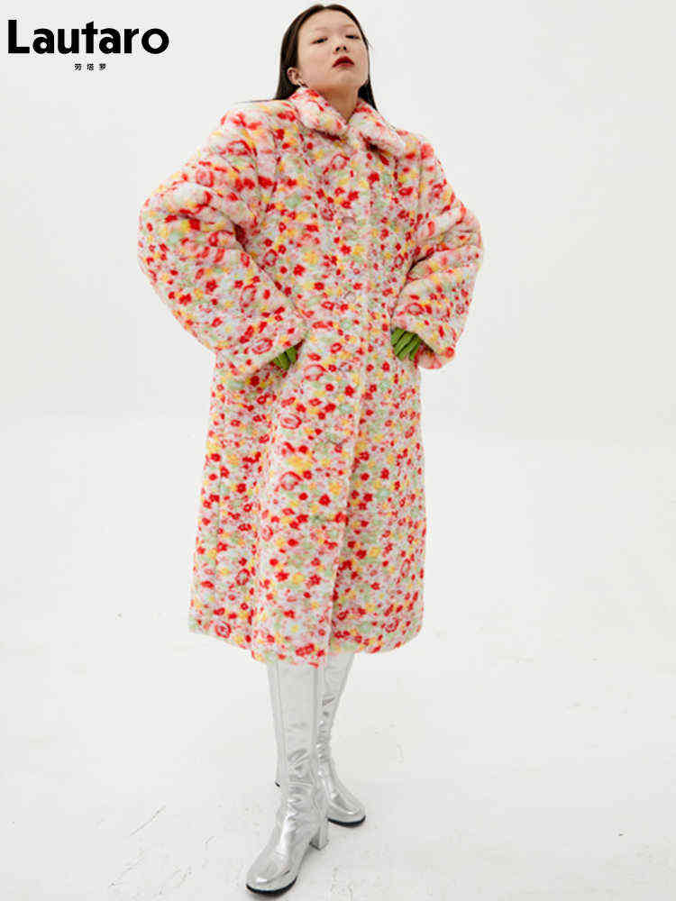 Lautaro Winter Long Colorful Leopard Print Warm Soft Fluffy Faux Fur Coat Women Designer Retro Luxury Elegant Sweet Fashion 2022 T220810, Multicolor
Lautaro Winter Long Colorful Leopard Print Warm Soft Fluffy Faux Fur Coat Women Designer Retro Luxury Elegant Sweet Fashion 2022 T220810, Multicolor
