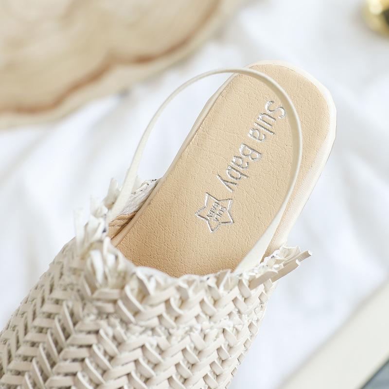 Summer Kids Sandals For girls Braided Sandals Fashion Toddler baby PU Leather Beach shoes Soft Children Casual princess Slippers 220409