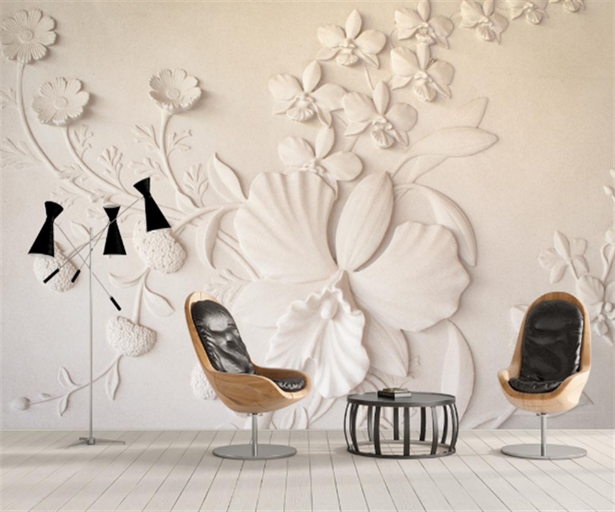 Professional any size custom wallpaper stickers wallpaper European-style flowers stereo relief background wall