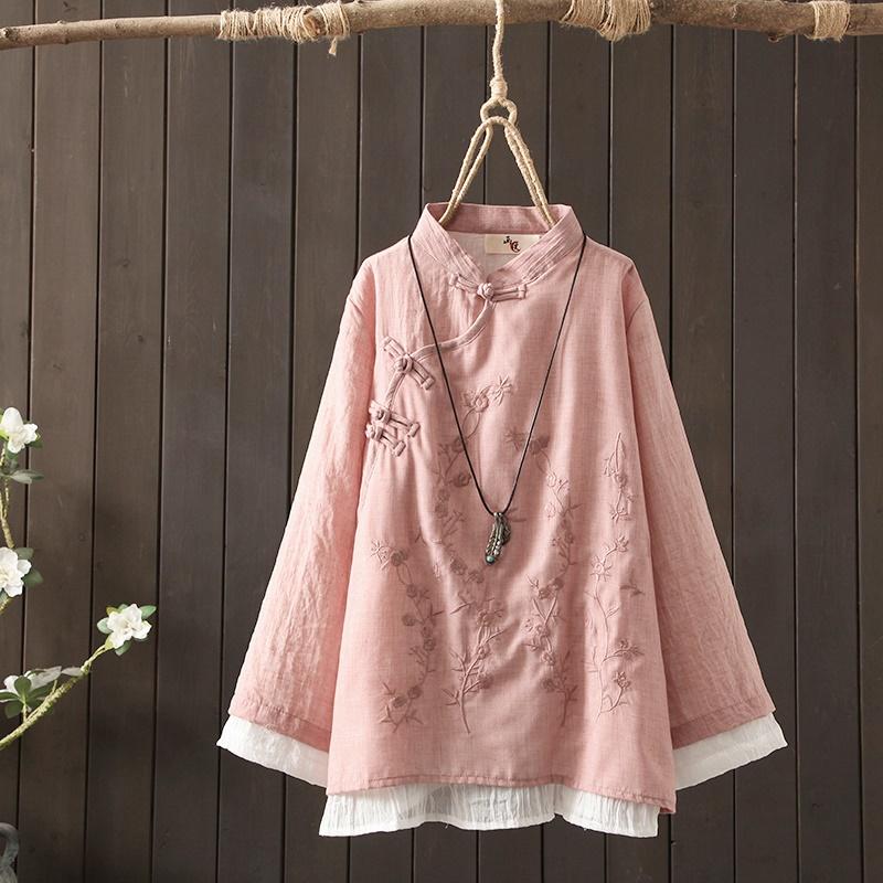 Ethnic Clothing Chinese Style Women Clothes 2022 Cheongsam Top Traditional Shirt Blouse Cotton Hanfu Ladies Tops FF2908 
Ethnic Clothing Chinese Style Women Clothes 2022 Cheongsam Top Traditional Shirt Blouse Cotton Hanfu Ladies Tops FF2908
