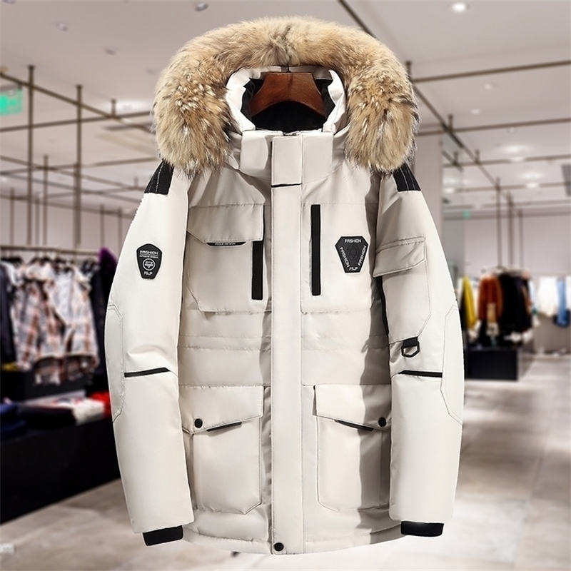 Top Quality White Duck Down Jacket Men Winter Fur Collar Warm Thicken Long Parka Windproof Warm White Coat Men Snowjacket 201116, Black fake fur
Top Quality White Duck Down Jacket Men Winter Fur Collar Warm Thicken Long Parka Windproof Warm White Coat Men Snowjacket 201116, Black fake fur