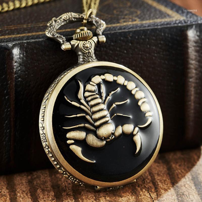 Pocket Watches Scorpion Quartz Watch Black Spider Laser Engraved Necklace Chain Animal Pattern Men Bronze Flip Case Fob ClockPocket, Animal pocket watch
Pocket Watches Scorpion Quartz Watch Black Spider Laser Engraved Necklace Chain Animal Pattern Men Bronze Flip Case Fob ClockPocket, Animal pocket watch